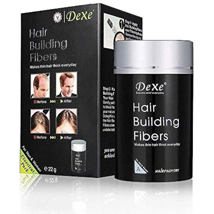 Dexe Hair Building Thickening Fibers For Man & Women, Black, 22 g - Image 1